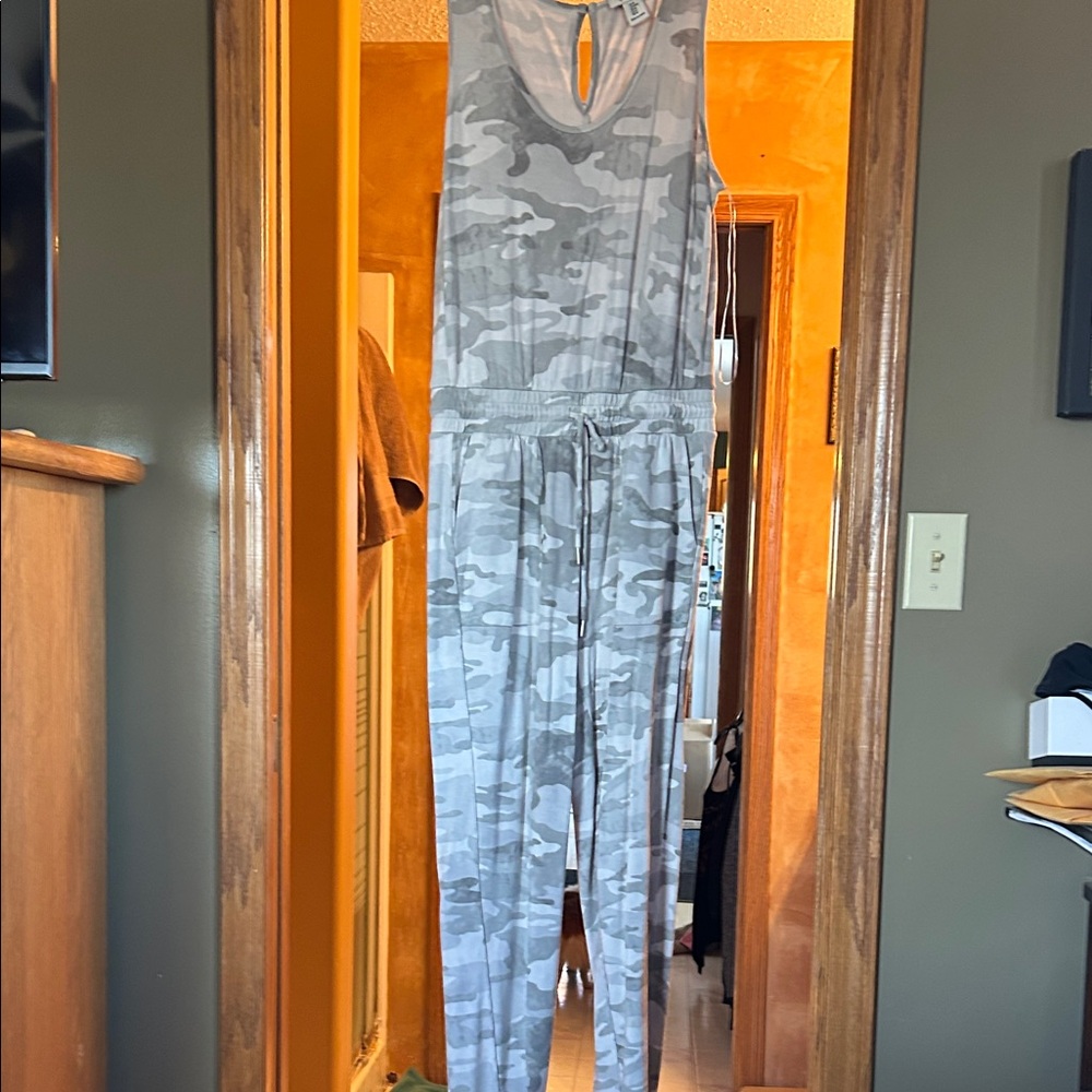 Gray Camouflage Jumpsuit
